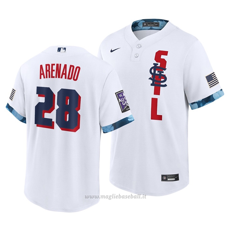 Maglia Baseball Uomo St. Louis Cardinals Nolan Arenado 2021 All Star Replica Bianco